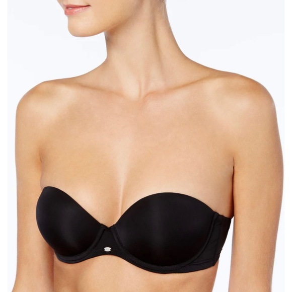 CALVIN KLEIN F3493 NAKED GLAMOUR STRAPLESS T-SHIRT PUSH-UP BRA
 Black size 30C - Picture 1 of 6